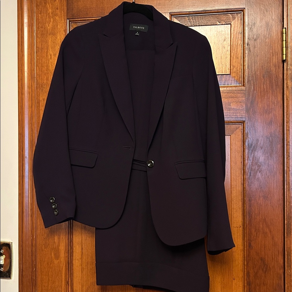 Talbots Deep Purple Blazer and Pant Ensemble
